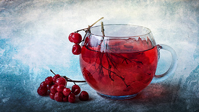 Photoart Winter tea with arrowwood JGora Ukraine